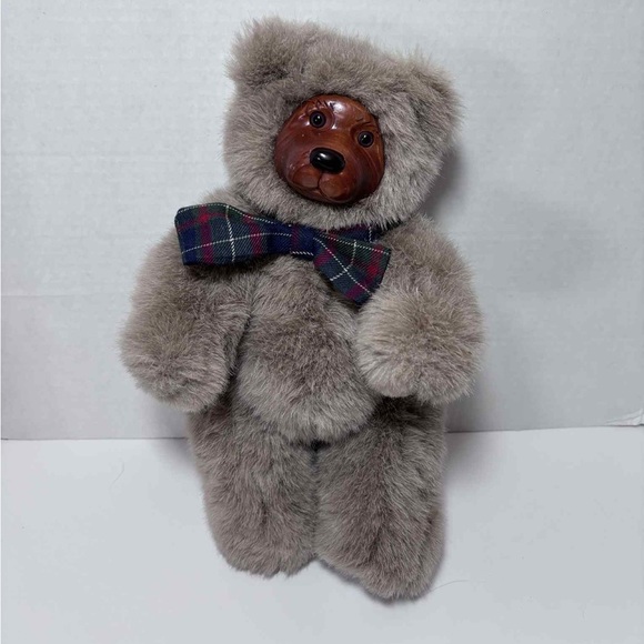 Vnt 1989 Robert Raikes Cookie Bear 12.5" Hand Carved Wooden Face Applause - Picture 1 of 6